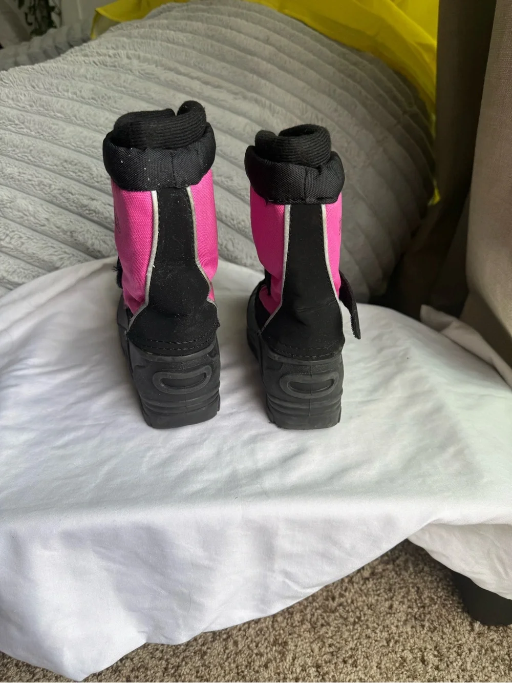 totes Pink and Black Kids Winter Snow Boots size